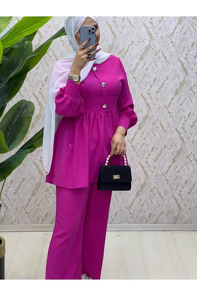 Zümrüt Double Tunic Set - Tunic and Trousers with Robe 1744