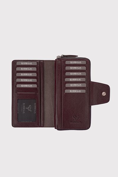 Garbalia Lobby Genuine Leather Claret Red Portfolio Women's Wallet