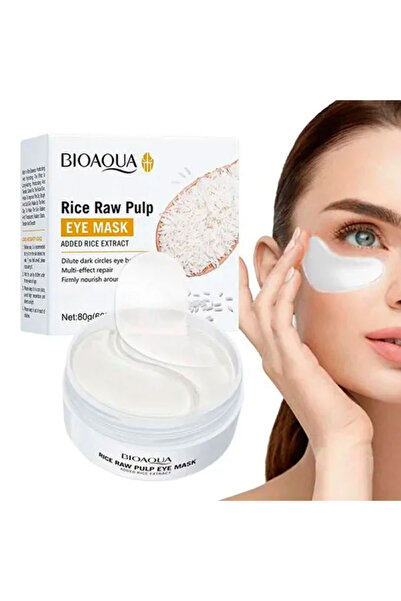 Bioaqua Rice Raw Pulp Eye Mask Anti Dark Circles Eye Patches Anti-aging Highl...