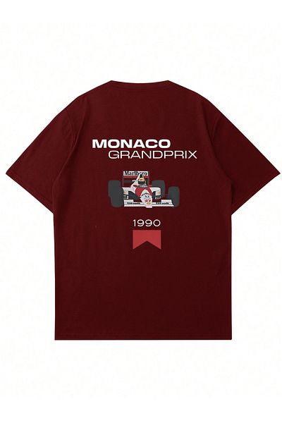 Mad&Calf Μπλουζάκι Unisex Monaco Grandprix με στάμπα με λαιμόκοψη