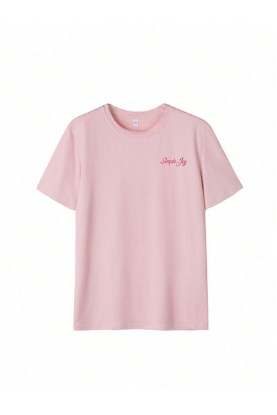 EVIus Oversize Simple Joy Flower printed Crew Neck T-shirt