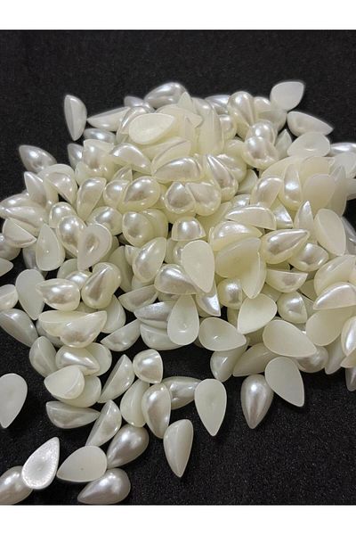 BEİLYS COSMETİCS & ACCESSORY Damla Model Pearlescent White Color Gluing Pearl 250 Pcs (10 Ml.)