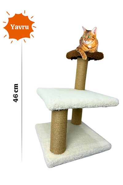 Komano Pontika Plush Textured Soft 3 Layer Kitten Cat Scratching Board 46 cm Soft Loved Colors