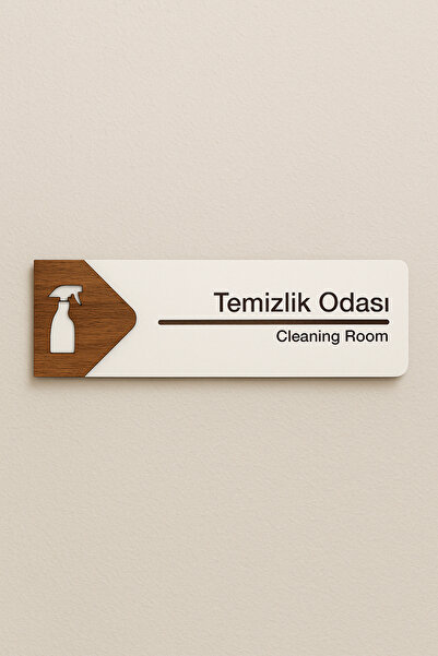 Lucena Temizlik Odası Ofis Oda Kapı İsimliği Yönlendirme Tabelası Levhası Kişiselleştirilebilir