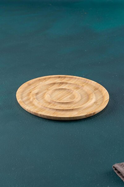 şirin eşyalarım Bambu Yuvarlak Bölmeli Sunum Tabak - 25 cm