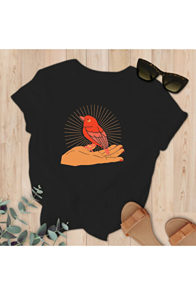 donamod Tricou oversize cu imprimeu Bird in Life