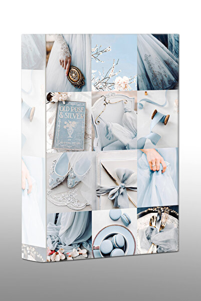 yhfoto Silver Blue Tasarımlı Dekoratif Kutu - Kitap Kutu - Book box