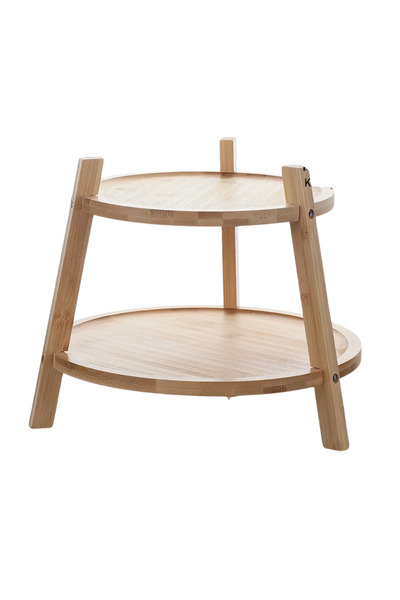 Single Διώροφος οργανωτής παρουσίασης από μπαμπού Νέο μοντέλο υψηλής ποιότητας