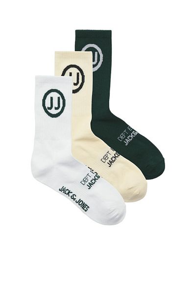 Jack & Jones Мъжки бели тенис чорапи Jacmostar, чифт 3 чорапи, 12277067 - бяло