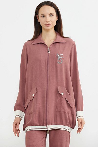 Beruflic Simente 76326 Shawl Collar Zippered Crepe Suit