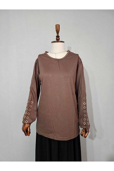 Nacar Moda Блуза за майки Four Seasons, ликра и бродирани ръкави New Season