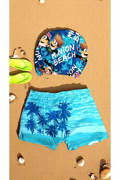 MİLAYS LİFE HOME COLLECTİON Pantaloni scurți și costum de baie pentru copii cu imprimeu Mi̇lays
