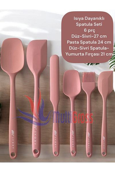 Multiamo Heat Resistant 11 Pcs Silicone Spatula Ladle Spoon Colander Dowry Set
