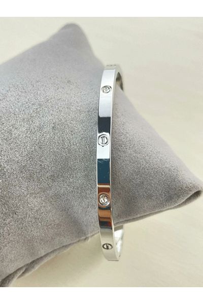 JANRA WORLD Stainless Steel Handcuff - Bracelet (Silver & Gold Color) Thin Model with or Without Stone