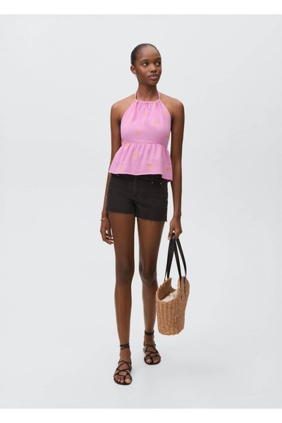 Mango Teen Μπλούζα με ανοιχτή πλάτη και λαιμόκοψη