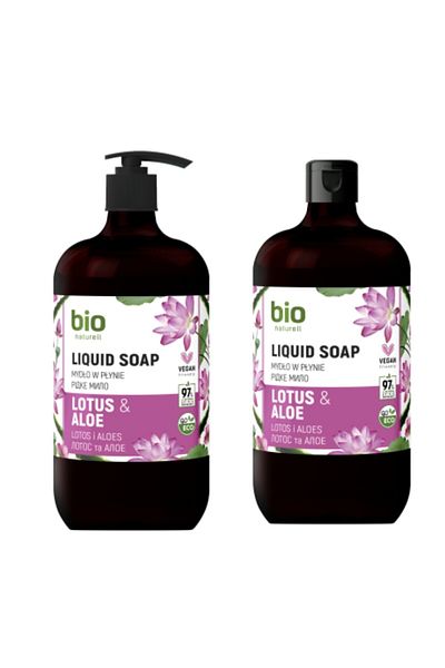 bio natural aroma 97% Organic and Vegan Liquid Hand Soap Lotus & Aloe 2 X 946 ml