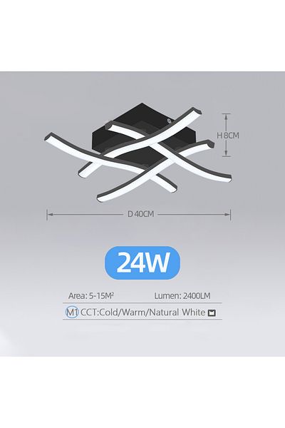 IRALAN Changeable black 24W Modern Led Ceiling Lights Led Chandelier Ceiling Lighting AC90-260V Ceiling Lam