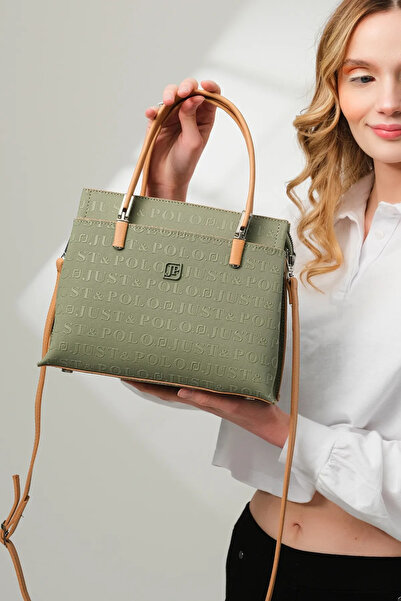 Just Polo Women's Embossed Patterned Hand and Shoulder Bag 344045 Pc