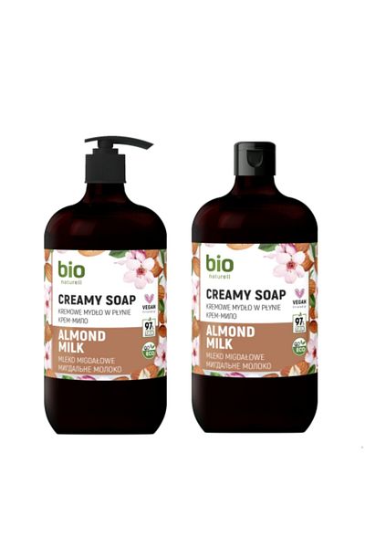 bio natural aroma 97% Organic and Vegan Liquid Hand Soap Almond & Milk 2 X 946 ml