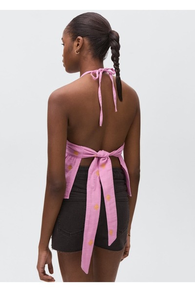 Mango Teen Μπλούζα με ανοιχτή πλάτη και λαιμόκοψη