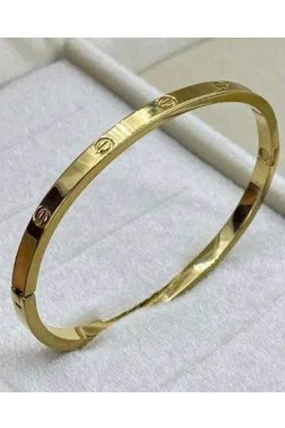 JANRA WORLD Stainless Steel Handcuff - Bracelet (Silver & Gold Color) Thin Model with or Without Stone