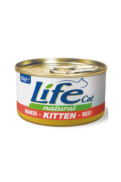 Life Cat طعام القطط الصغيرة المعلب من لحم البقر الطبيعي - عبوة من 18 قطعة، 85...