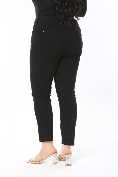 Şans Women Plus Size Black High Waist 5 Pockets Stretchy Skınny Jeans Pants 65N38899