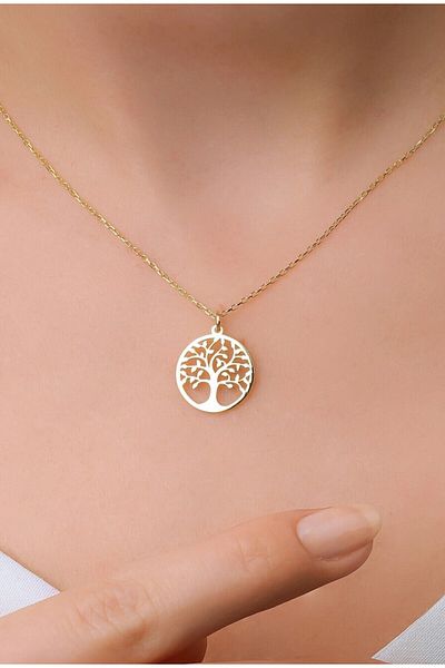 fullcontrol Γυναικείο χρυσό κολιέ με μακριά αλυσίδα Tree of Life