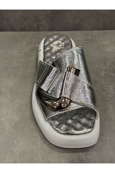 Zeyn Slippers Genuine Leather Massage Sole Lame Slippers