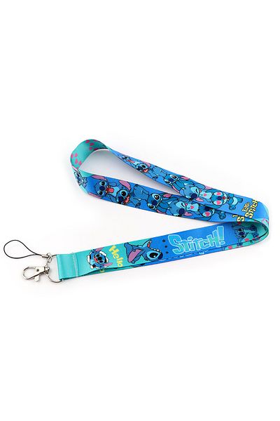 Choice 5 Stitch Lanyard Neck Strap Cartoon Keychain for Pendant Key ID Badge Holder Key Ring Cord Hang Rop.