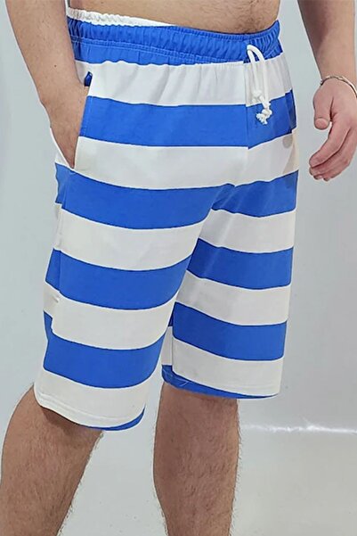 wingetstar Klasik Pamuklu Mavi Çizgili Şort