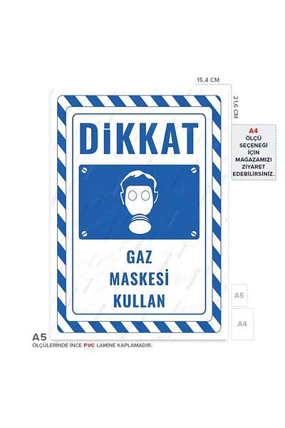 Posterya Ul02752-A5 - Gas Mask Use Warning Sign (15,4×21,6cm)