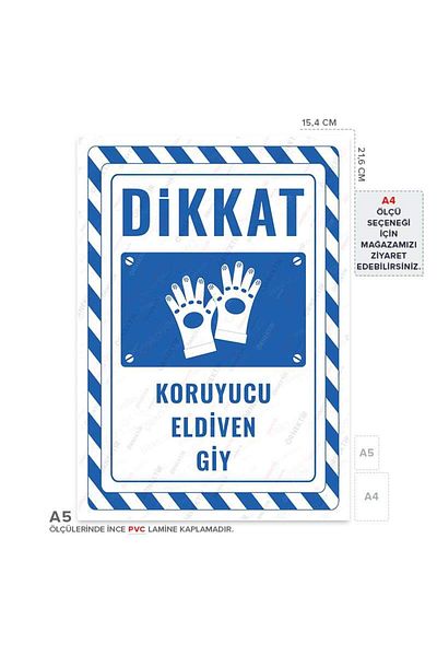 Posterya Ul02380-A5 - Protective Glove Wear Warning Sign (15,4×21,6cm)