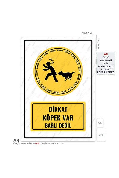 Posterya Ul01468-A4 - Caution Dog Not Tied Warning Sign (21.6×30.3cm)