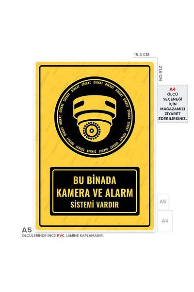 Posterya Ul01371-A5 - There Is a Camera and Alarm System in This Building Warning Sign (15.4×21.6cm)