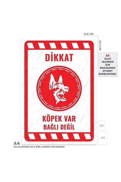 Posterya Ul02180-A4 - Caution Dog Not Tied Warning Sign (21,6×30,3cm)
