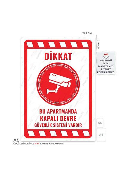 Posterya Ul02102-A5 - There Is a Closed Circuit Security System in This Apartment Warning Sign (15,4×21,6cm)