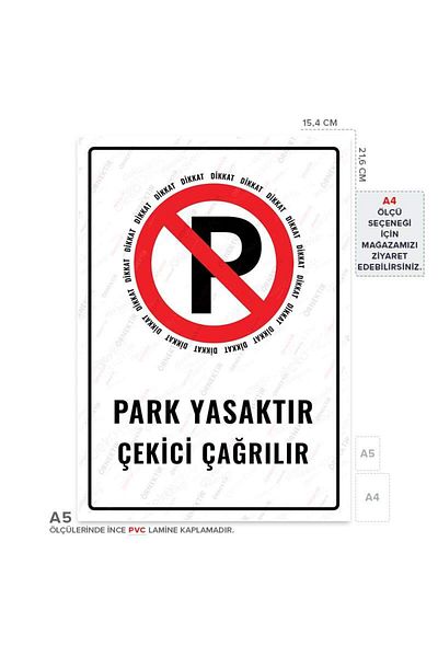 Posterya Ul01707-A5 - Park Prohibited Tow Truck Warning Sign (15,4×21,6cm)
