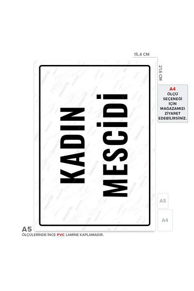 Posterya Ul01791-A5 - Women's Mosque Warning Sign (15.4×21.6cm)