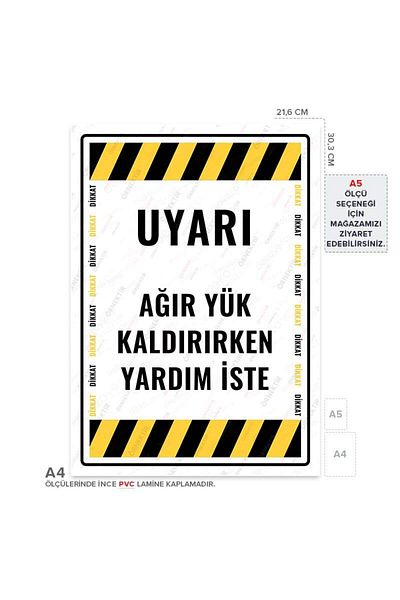 Posterya Ul01672-A4 - Ask for Help Warning Sign When Lifting Heavy Load (21.6×30.3cm)