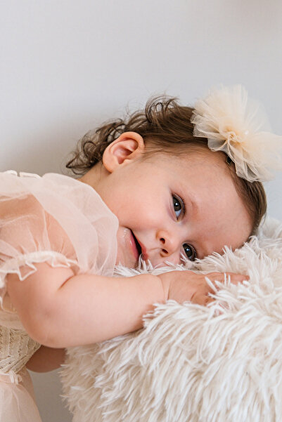 Cumino Maya Balon Kol Kız Bebek Romper Şık ve Zarif Tasarım