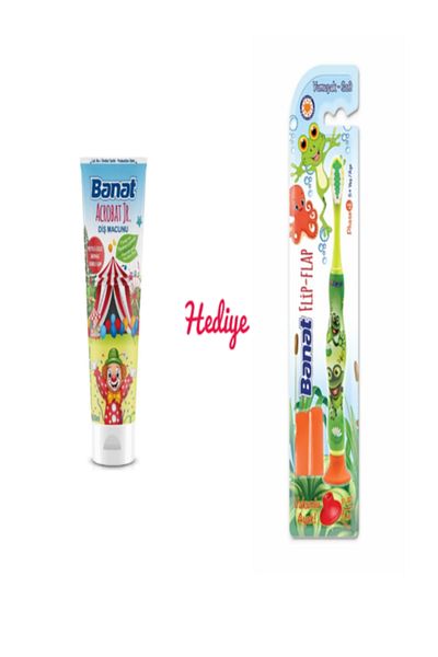 Banat Acrobat Children's Toothpaste 35 ml + Flip-Flap Vacuum Foot Brush