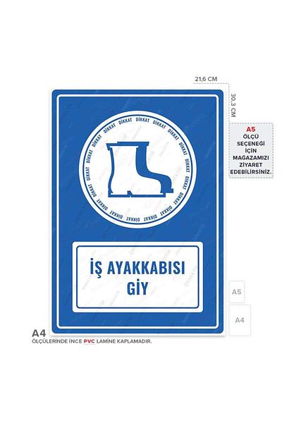 Posterya Ul01131-A4 - Work Shoes Wear Warning Sign (21,6×30,3cm)