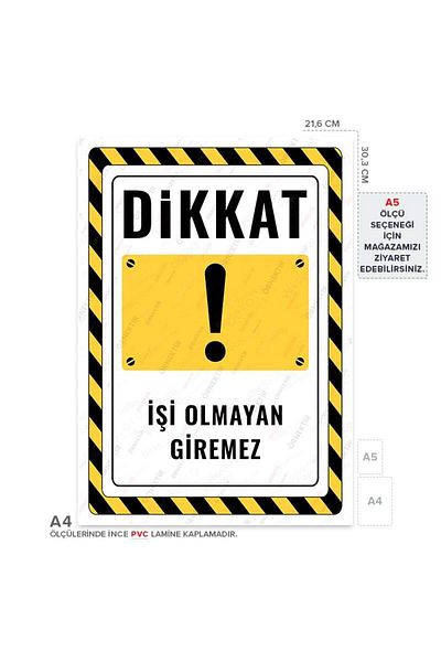 Posterya Ul02604-A4 - No Work Warning Sign (21,6×30,3cm)