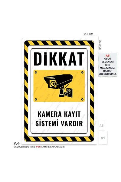 Posterya Ul02556-A4 - Attention Camera Recording System Warning Sign (21.6×30.3cm)