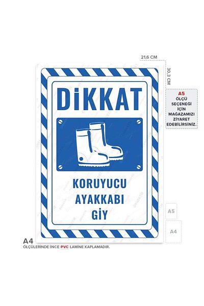 Posterya Ul02377-A4 - Protective Shoe Wear Warning Sign (21,6×30,3cm)