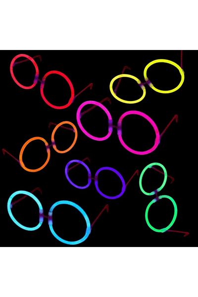 STOREMAX Glow Stick Party Glasses Glow Party Round Shaped Highlighter Glasses 6 Pieces