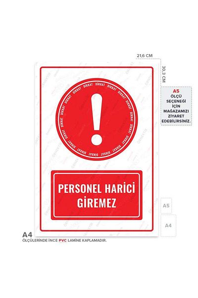 Posterya Ul01510-A4 - Staff Cannot Enter External Warning Sign (21.6×30.3cm)