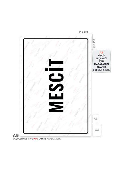 Posterya Ul01788-A5 - Mescit Warning Sign (15.4×21.6cm)