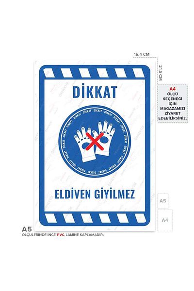 Posterya Ul01976-A5 - Gloves Not Wear Warning Sign (15,4×21,6cm)